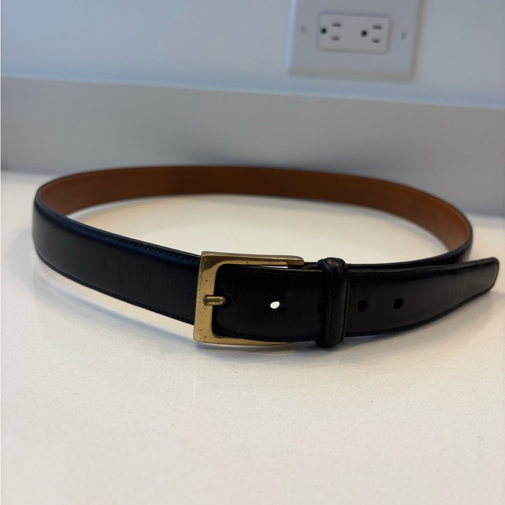 Vintage Trafalgar Black Leather Belt